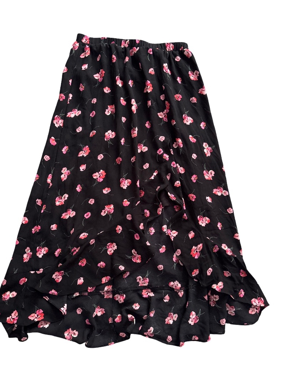 GAP Black Maxi Skirt with Pink Floral Print